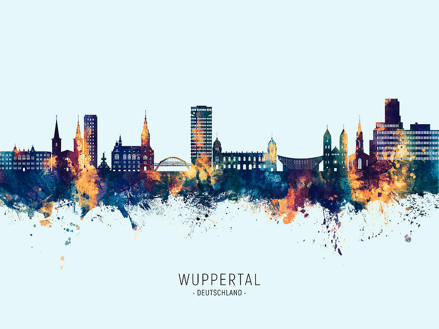 Wuppertal Germany Skyline #85 Digital Art by Michael Tompsett