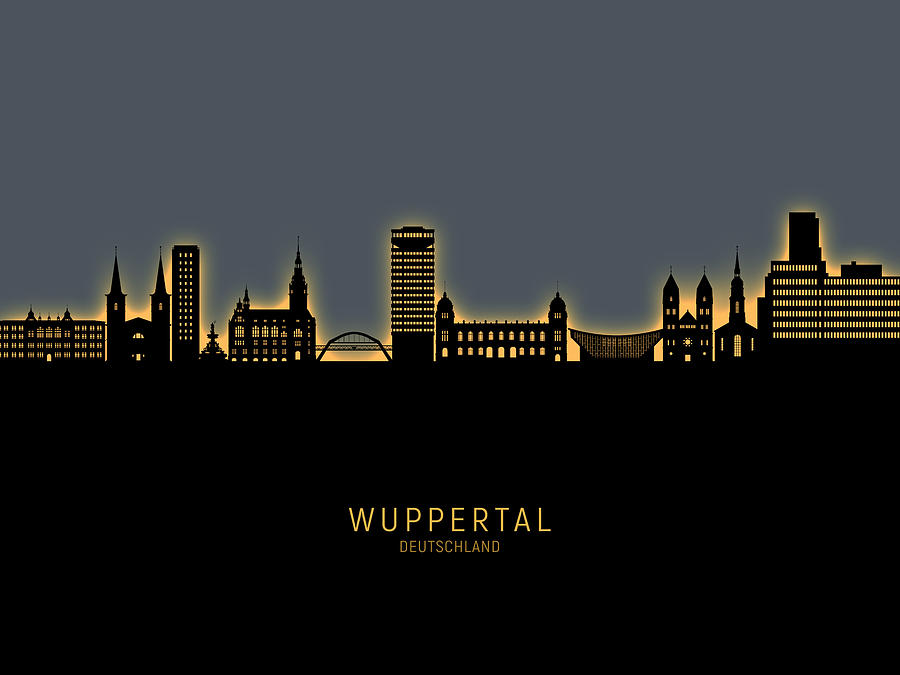Wuppertal Germany Skyline #95 Digital Art by Michael Tompsett