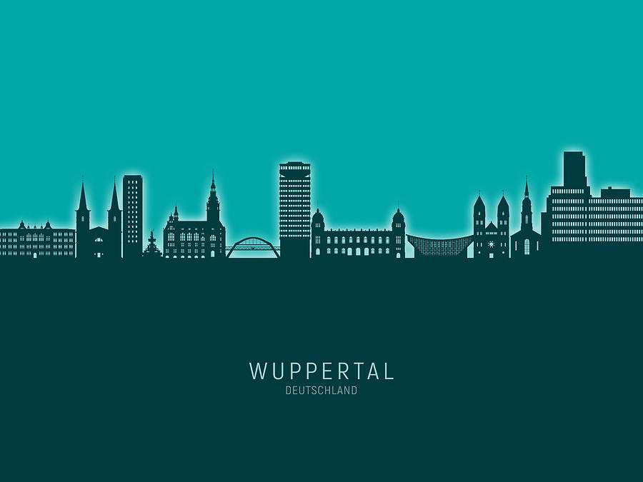 Wuppertal Germany Skyline #97 Digital Art by Michael Tompsett