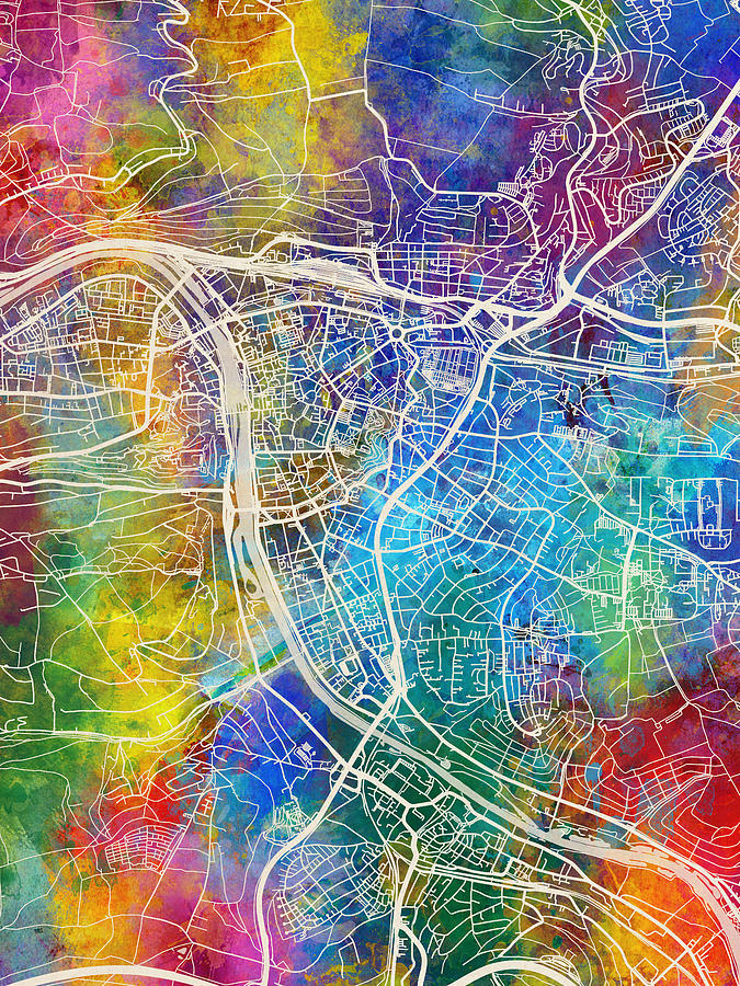 Wurzburg Germany City Map #46 Digital Art by Michael Tompsett