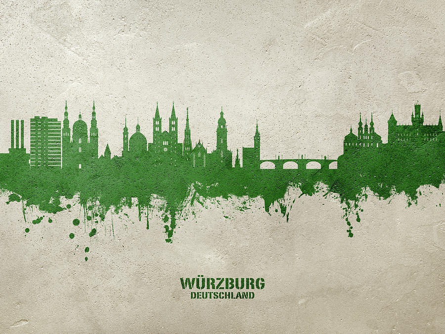 Wurzburg Germany Skyline #96 Digital Art by Michael Tompsett