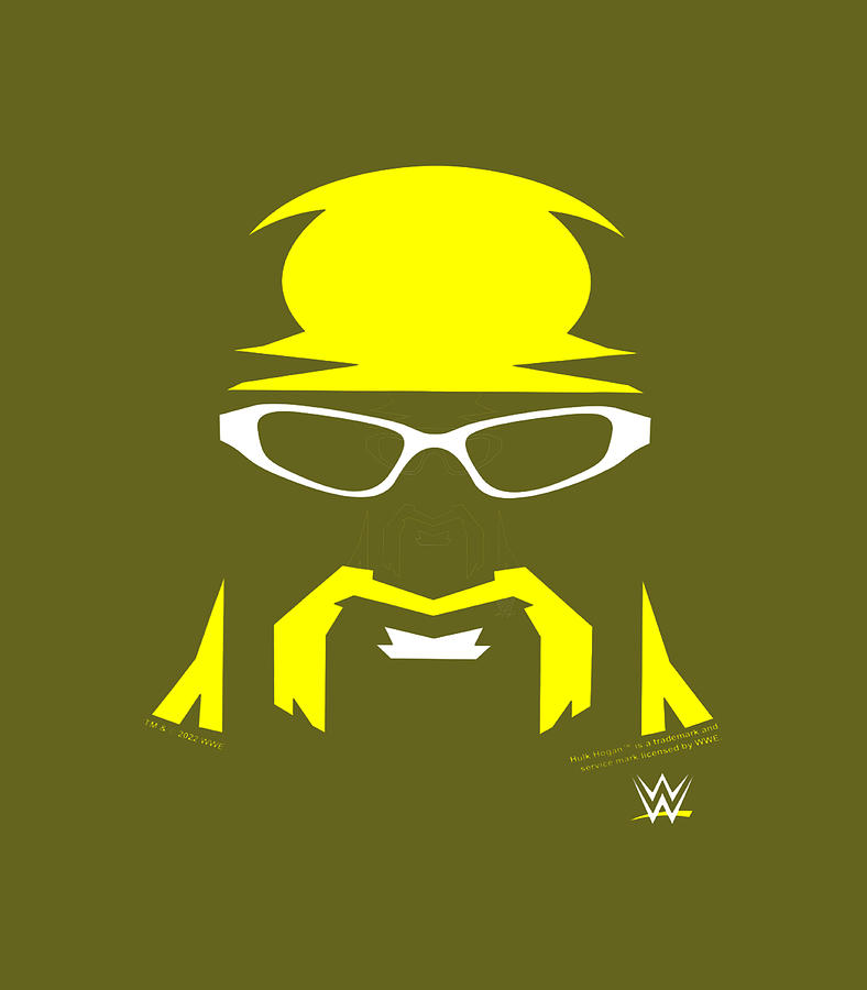 Wwe Hulk Hogan Front Portrait Outline Styled Digital Art by Diogo ...