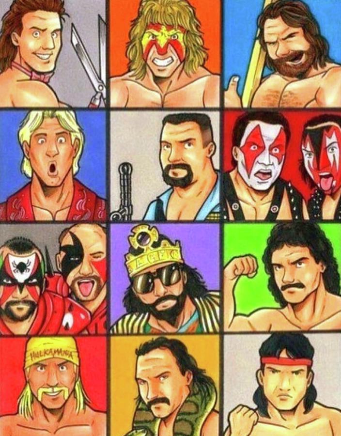 WWE Retro Legends Digital Art by Michael Stout