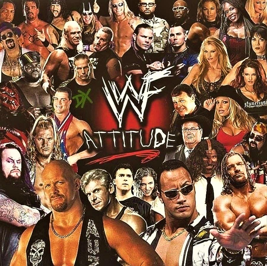 Wwf Attitude Era Digital Art by Michael Stout