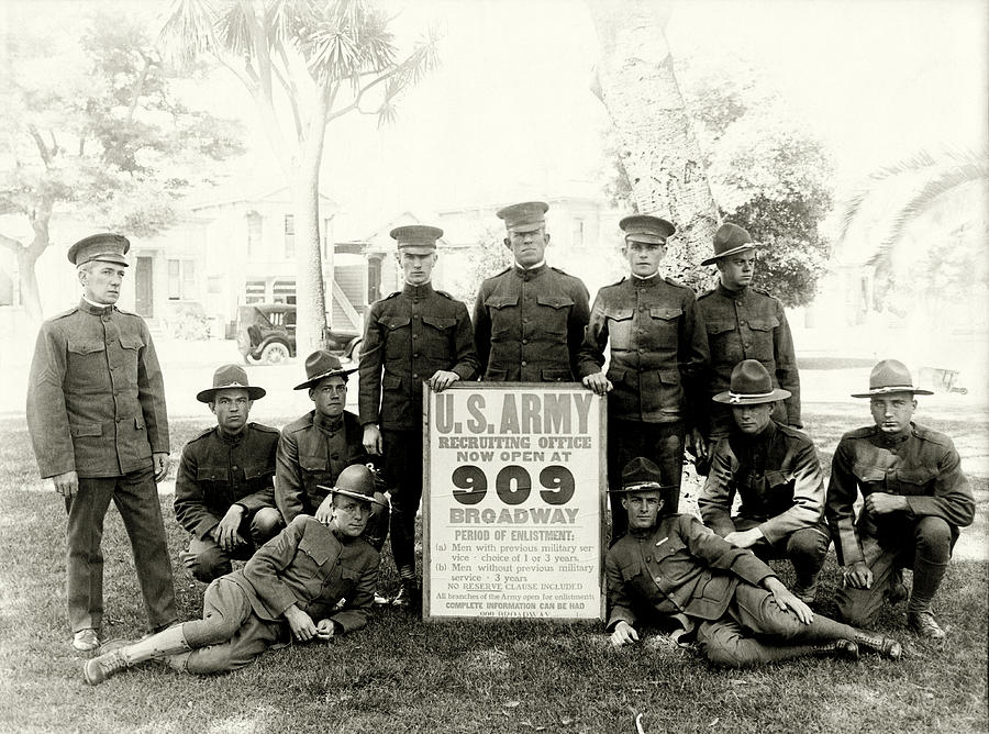 WWI US Army Recruiters of California Photograph by Historic Image
