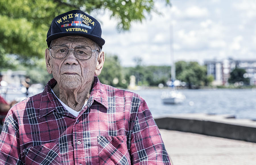 WWII and Korean War Military Veteran at Canandaigua Lake Photograph by Willowpix