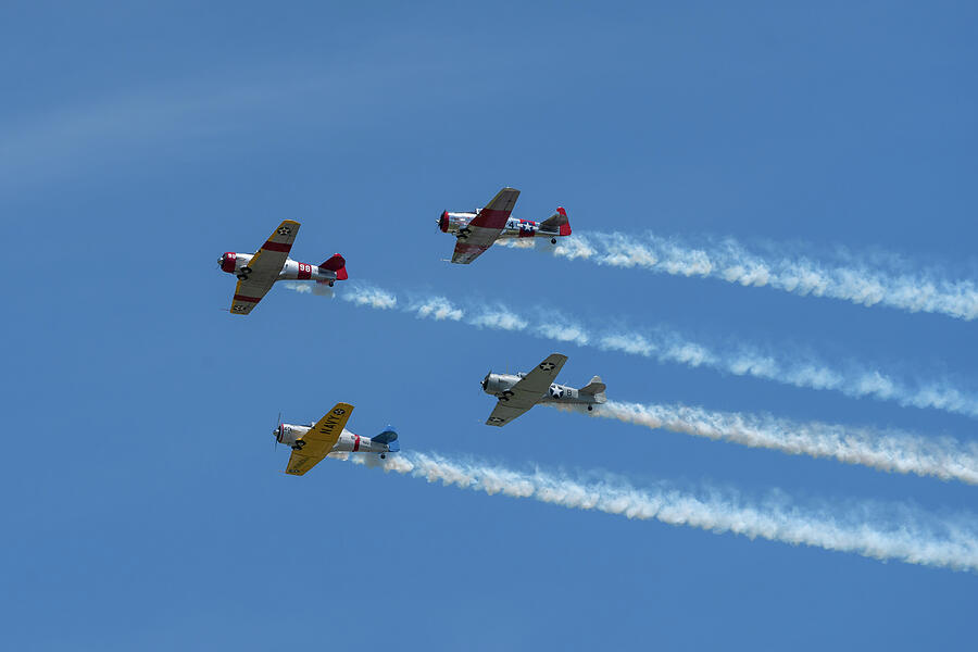 Transportation Photograph - WWII Planes Flying in Formation  by Amy Lutz