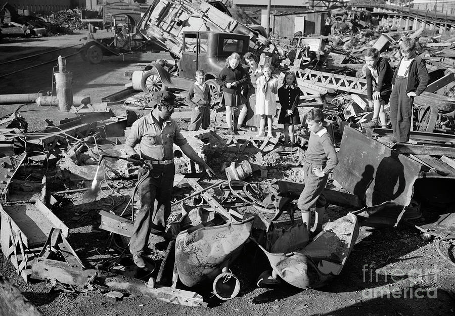Wwii - Scrap Yard, 1942 Photograph by Valentino Sarra