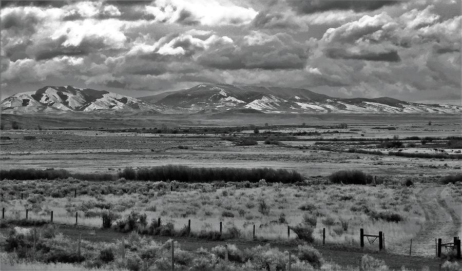 - Wyoming Mountain Range - Black and White Photograph by THERESA Nye