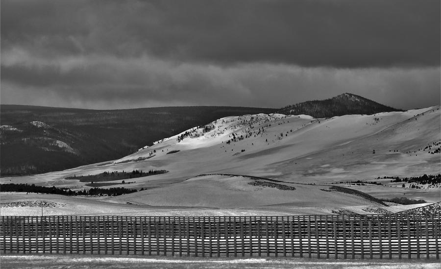 - Wyoming Mountains - Black and White Photograph by THERESA Nye