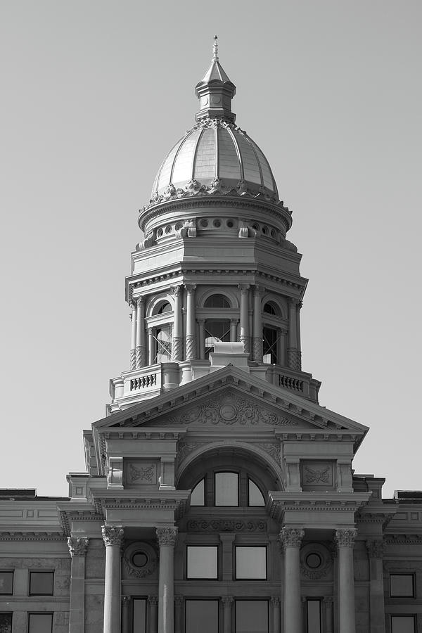 Wyoming state capitol building in Cheyenne Wyoming in black and white Photograph by Eldon McGraw