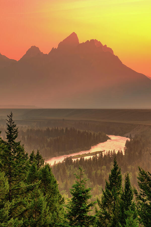 Wyomings Golden Hour From Snake River Overlook Photograph by Gregory Ballos