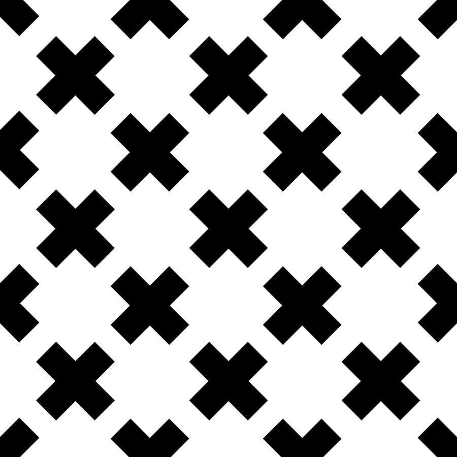 X Cross Pattern 01 Saint Andrew's Cross Saltire Black and White