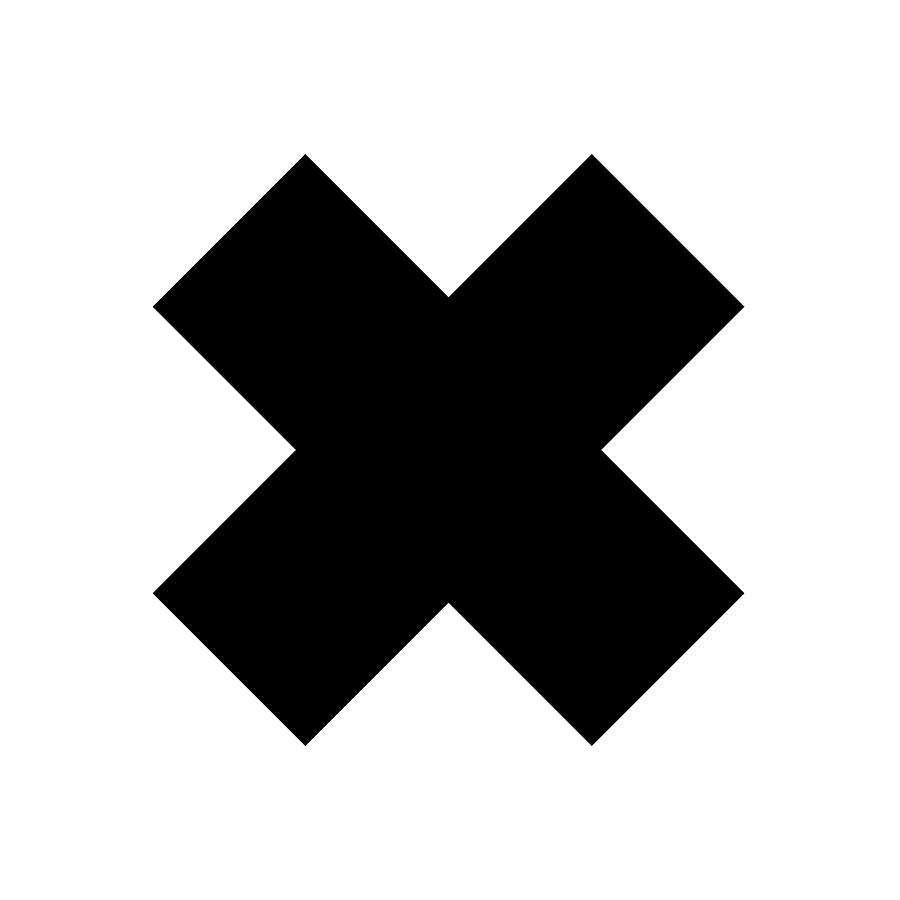 Abstract Digital Art - X Cross Pattern 1 - Saltire - Cross of St. Andrew - Minimal Geometric Pattern - Black by Studio Grafiikka