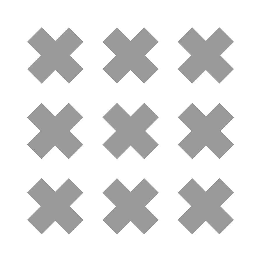 X Cross Pattern 9 - Saltire - Cross Of St. Andrew - Minimal Geometric Pattern - Grey Digital Art