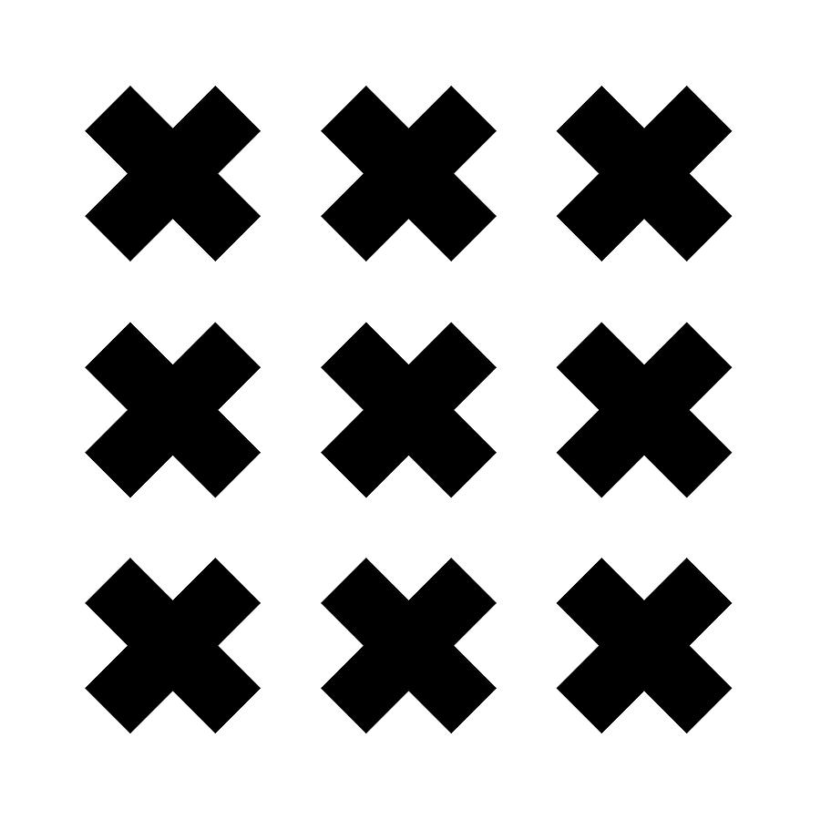 X Cross Pattern - Saint Andrew's Cross - Saltire 05 - Black and White ...