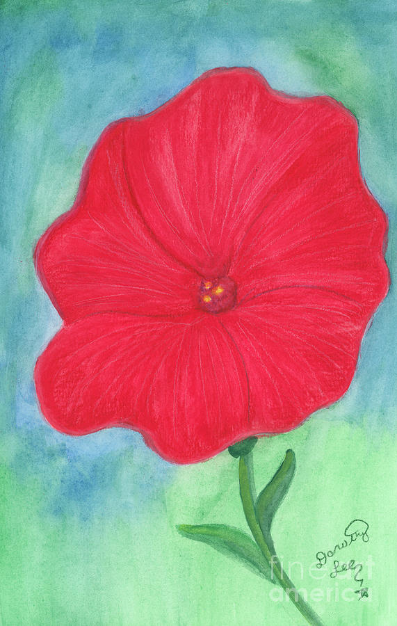 Red Petunnia Painting by Dorothy Lee