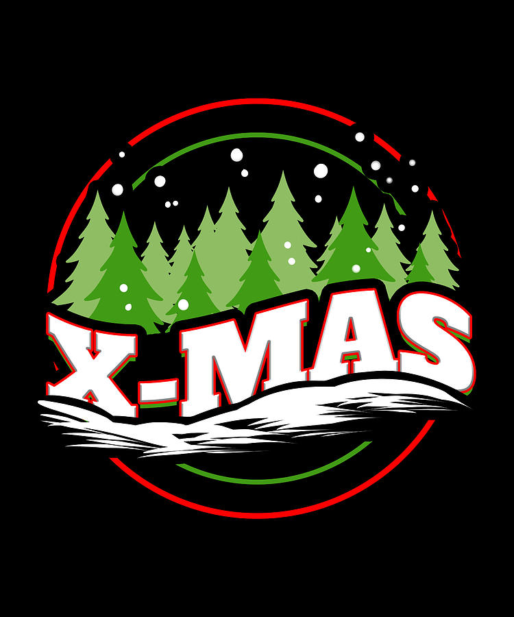 X-mas Xmas Logo With Trees For Christmas Digital Art by Jan Bleke ...