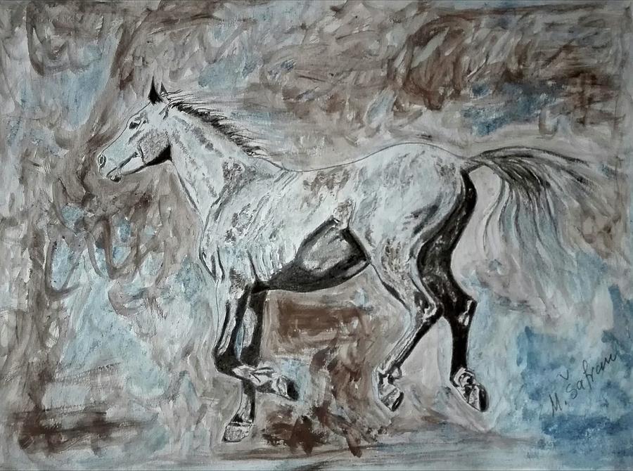 Horse Painting - Xanthus by Melita Safran
