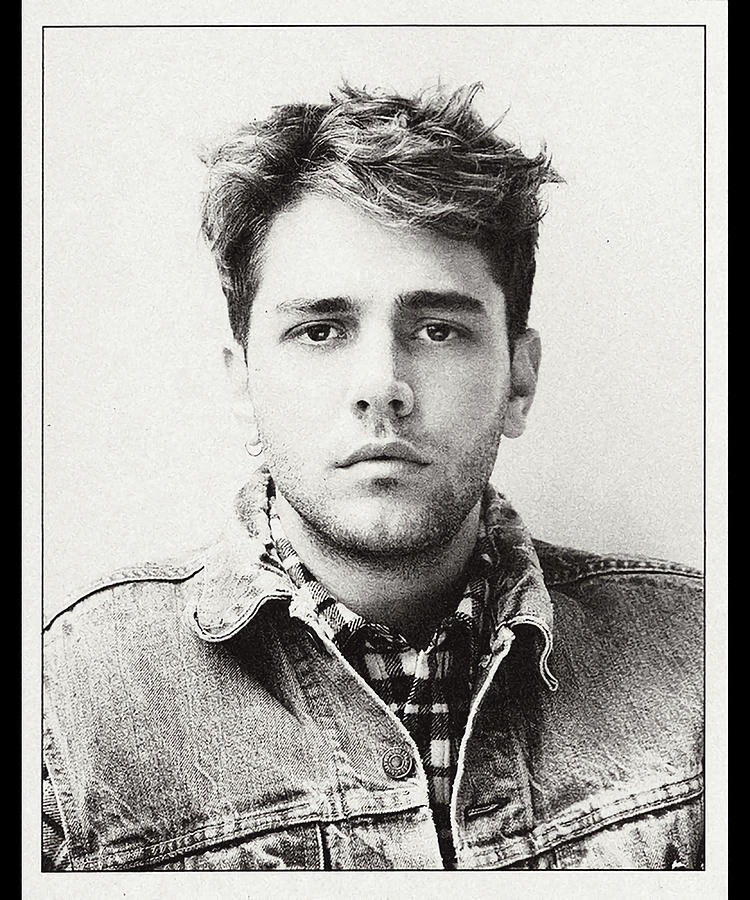 Xavier Dolan Portrait Poster Poster green Painting by Liam Mason | Fine ...