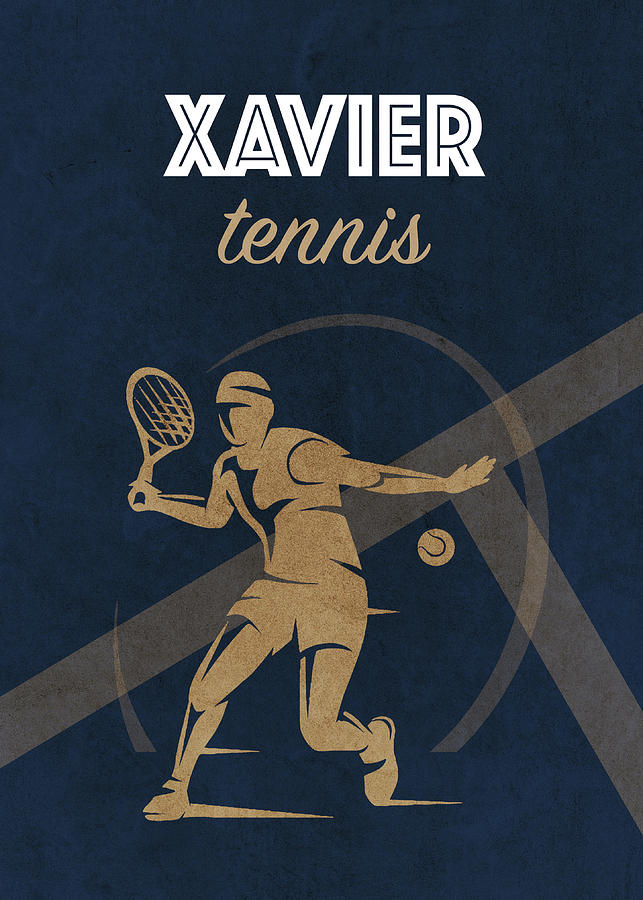Xavier University Mixed Media - Xavier University Tennis College Sports Vintage Poster by Design Turnpike