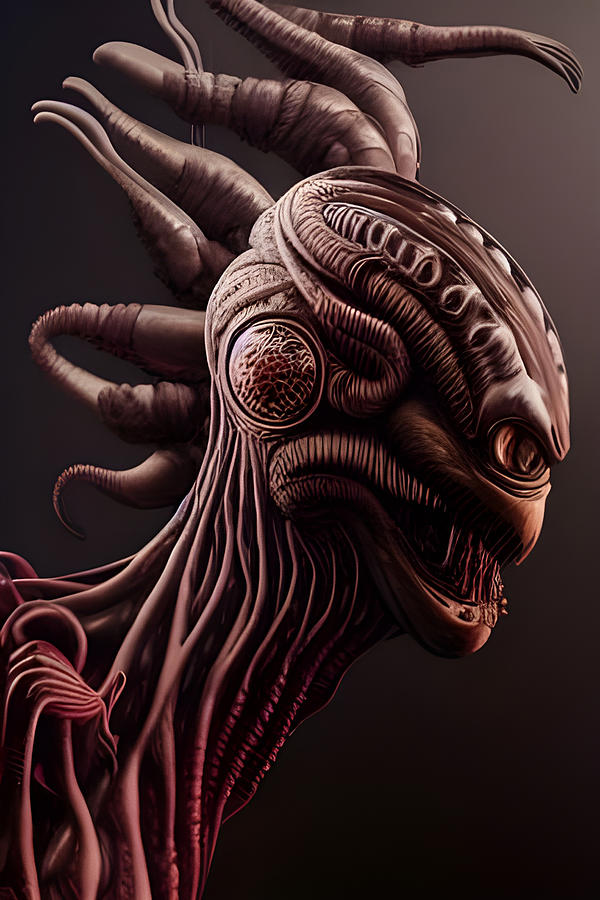 Xenomorph Alien Head  Digital Art by Otto Rapp
