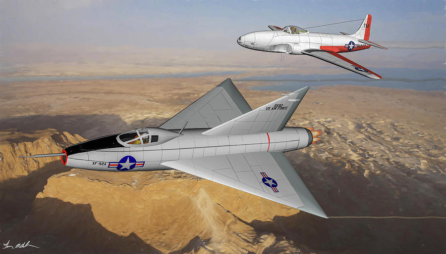 XF-92 Dart Test Flight - Art Digital Art by Tommy Anderson
