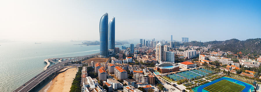 Xiamen aerial view panorama Photograph by Songquan Deng