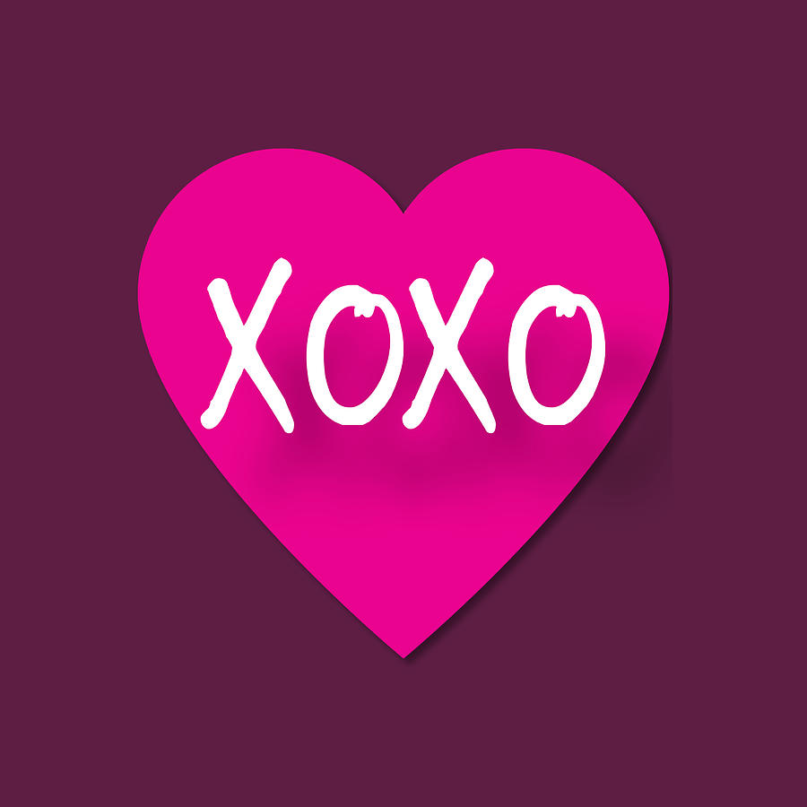 Xoxo Pink Heart Digital Art by Gina De Gorna