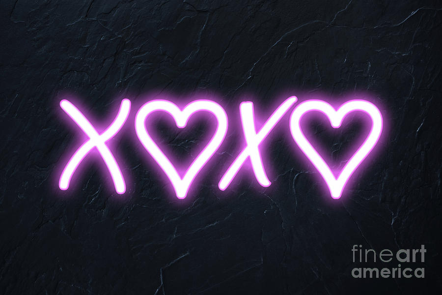 XOXO pink neon Photograph by Delphimages Photo Creations