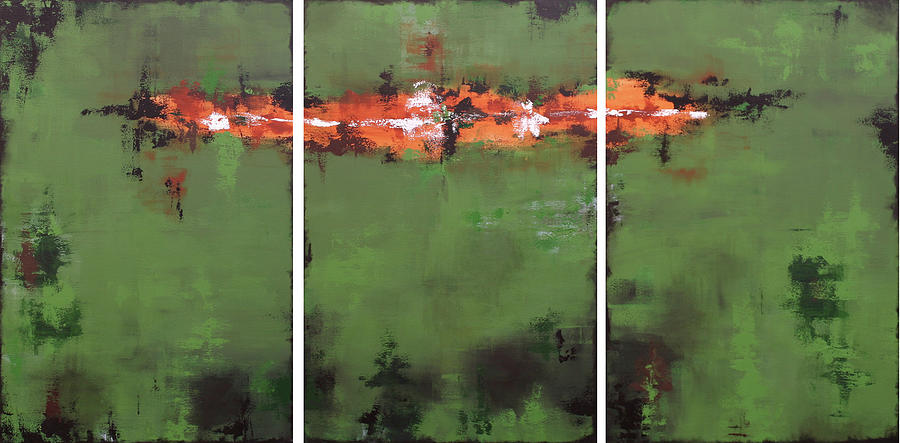 Xxl Green Echoes V Abstract Painting Painting