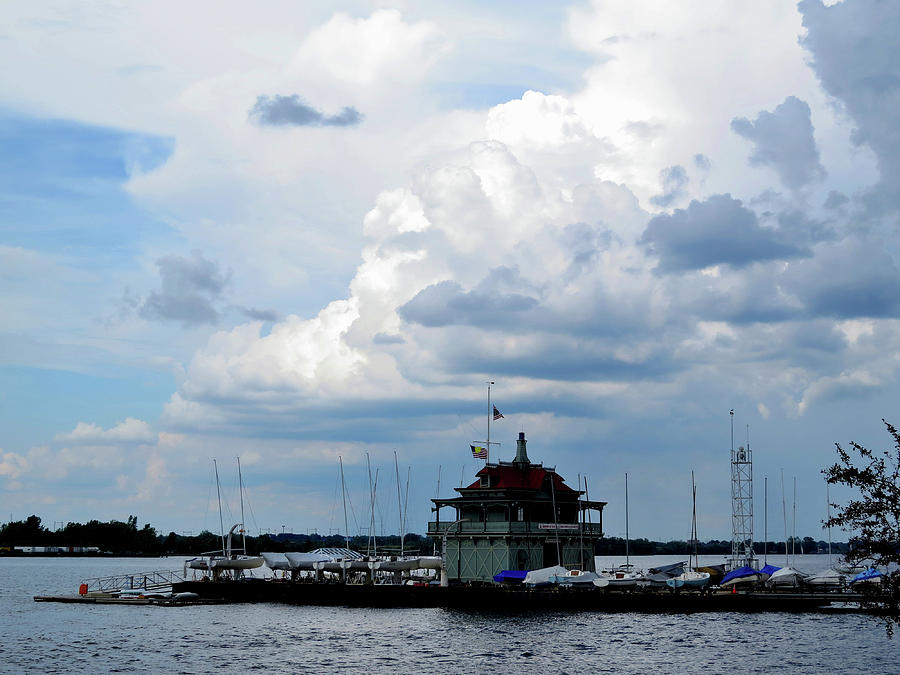 Yacht Club on a Cloudy Day Photograph by Linda Stern