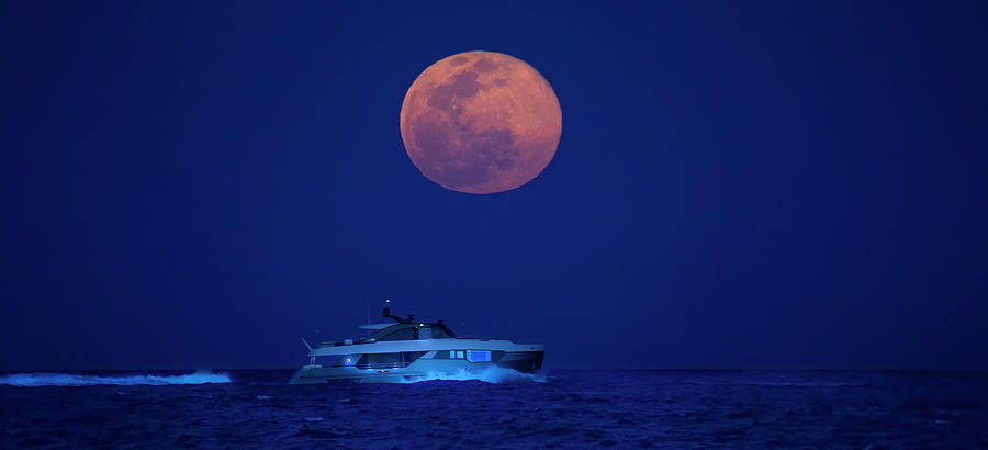 Yacht Cruise Under the Moon Photograph by Mark Andrew Thomas