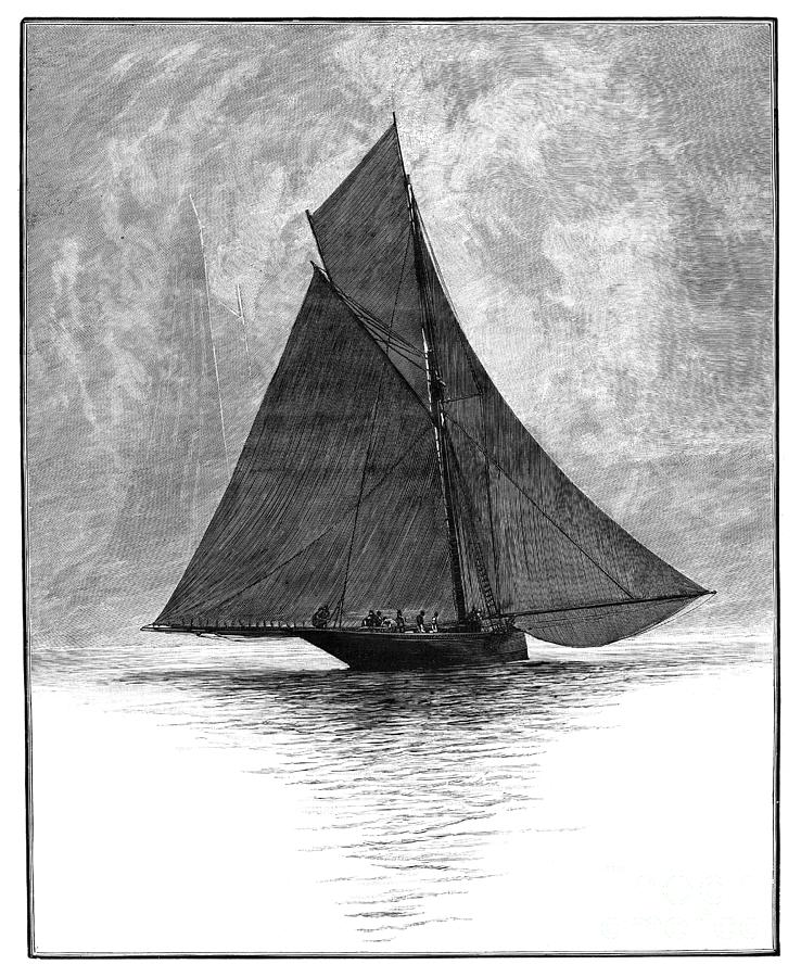 Yacht Genesta, 1885 Drawing by Granger