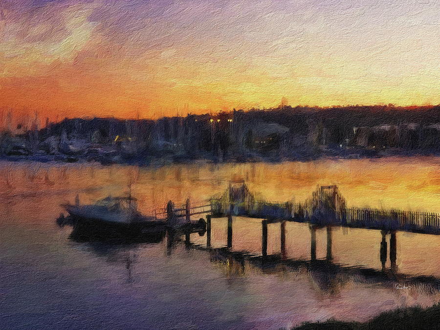 Yacht Harbor at Sunset Digital Art by Russ Harris