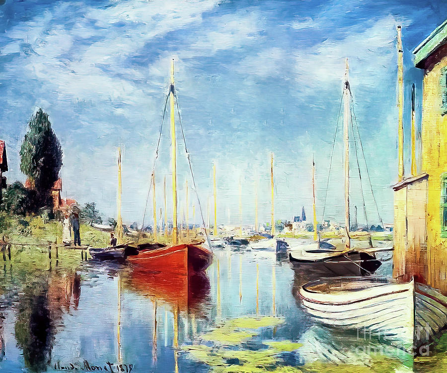 Yachts at Argenteuil by Claude Monet 1875 Painting by Claude Monet