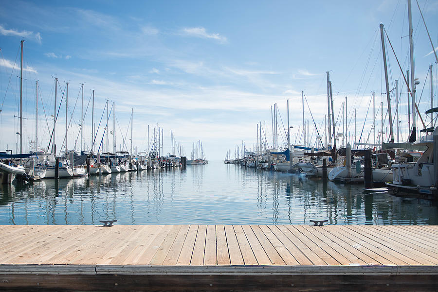 Yachts moored in a harbor Photograph by Shutterjack