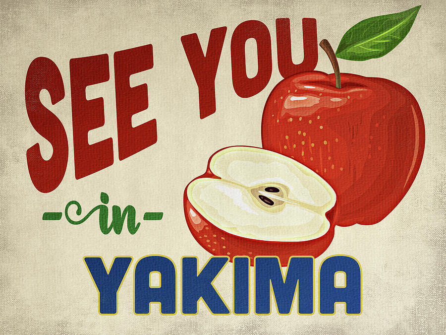 Yakima Washington Apple Vintage Digital Art by Flo Karp Fine Art