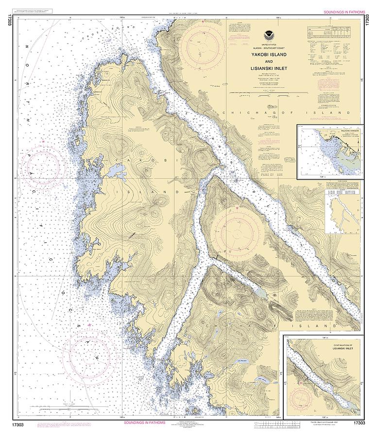 Yakobi Island And Lisianski Inlet Alaska, Noaa Chart 17303 Digital Art ...