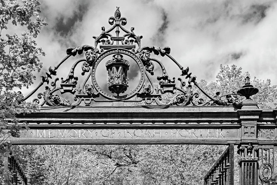 Yale University Gate BW Photograph by Susan Candelario