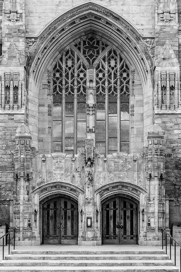 Yale University Sterling Library III BW Photograph by Susan Candelario