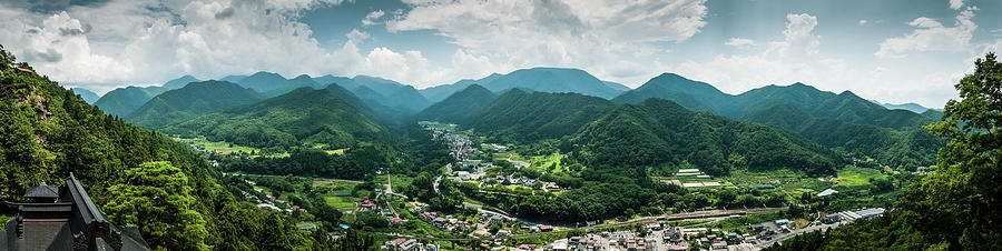 Japan Photograph - Yamadera view panorama in colour by Nathan Spotts