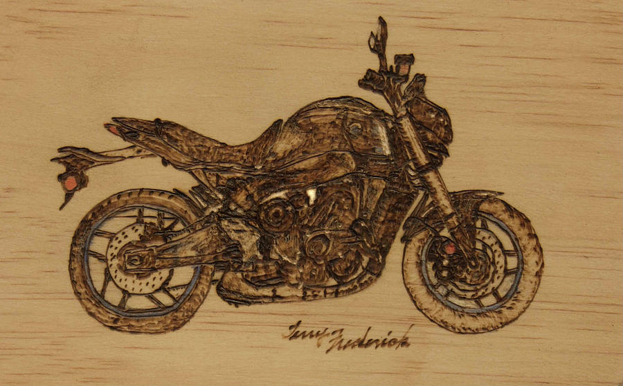 Yamaha MT 09 SP Pyrography by Terry Frederick