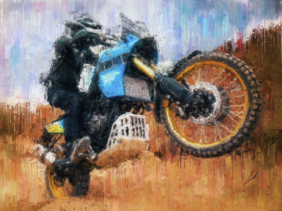 YAMAHA TERNERE 700 Motorcycle by Vart Painting by Vart