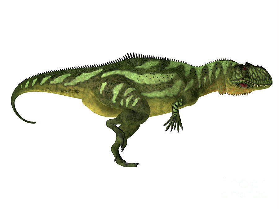 Yangchuanosaurus Dinosaur Side Profile Digital Art by Corey Ford