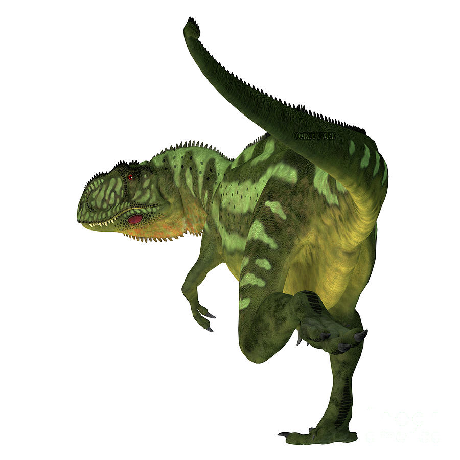 Yangchuanosaurus Dinosaur Tail Digital Art by Corey Ford