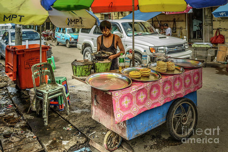 Yangon Street Food 01 Photograph by Werner Padarin