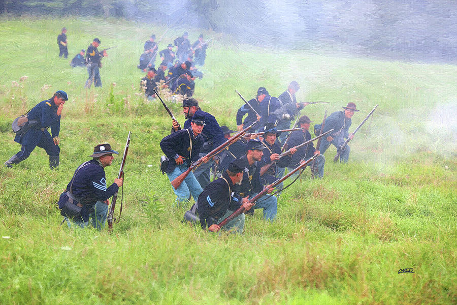 Yankee Skirmishers Advance - DWP1088231 Painting by Dean Wittle