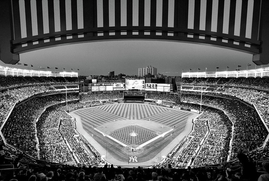Yankee Stadium 2 - B and W Photograph by Allen Beatty