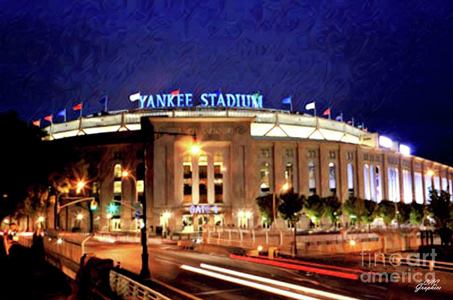 Yankee Stadium Night Digital Art by CAC Graphics